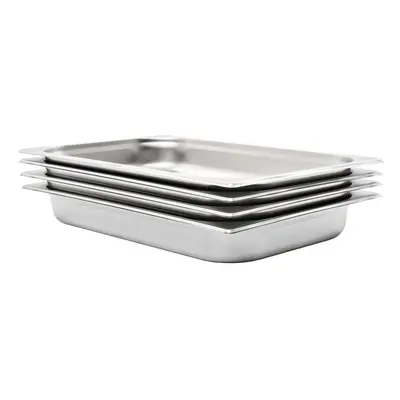 (530 x x mm) vidaXL 4x Gastronorm Containers GN 1/1 Stainless Stackable Tray Multi Sizes