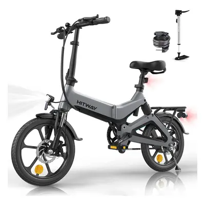 (HITWAY Electric Bike 250W 16" E bike, up 70KM Foldable Bike with 7.8Ah Battery Off-Road MT Bike