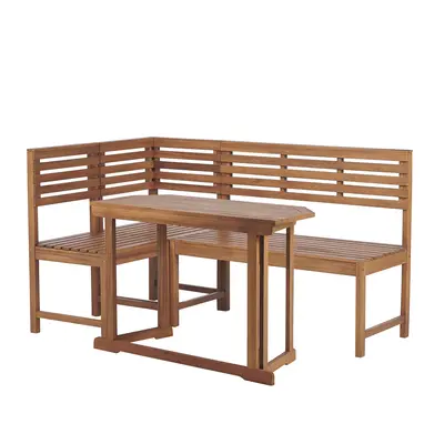 Acacia Wood Balcony Corner Bench Set TREIA