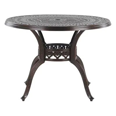 Round Garden Dining Table cm Brown SALENTO