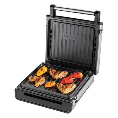 George Foreman Smokeless Electric Grill, Indoor BBQ Grill Stainless Steel, 1500W