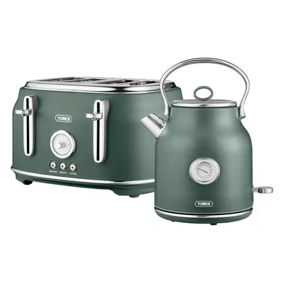 Tower Renaissance Kettle & Slice Toaster Forest Green