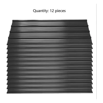 (Black) Set of Steel Corrugated Roofing Sheet T 0.27mm 115cm x 45cm W