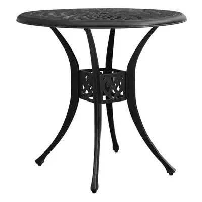 vidaXL Garden Table Black Cast Aluminium Outdoor Dining Dinner Coffee Desk