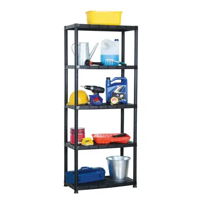 vidaXL Storage Shelf 5-Tier Black Plastic Display Racking Unit Space Saving