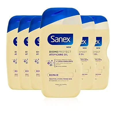 Sanex BiomeProtect Advanced Atopicare Bath and Shower Oil, 6x414ml