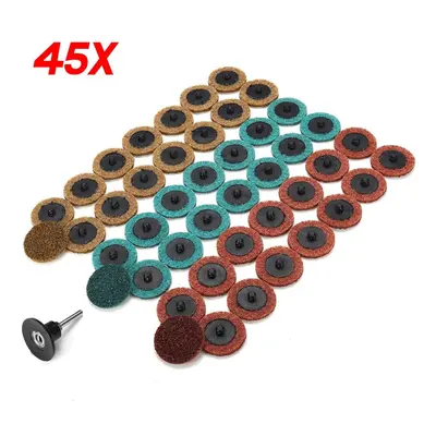 (45 PCS) 15/30/45Pcs Inch Sanding Discs Set Polishing Pad Non-woven Cloth Abrasive Tools