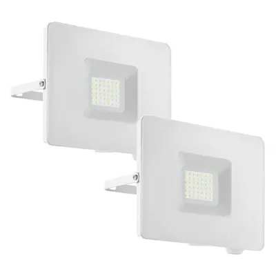 2 PACK IP65 Outdoor Wall Flood Light White Adjustable 30W LED Porch Lamp