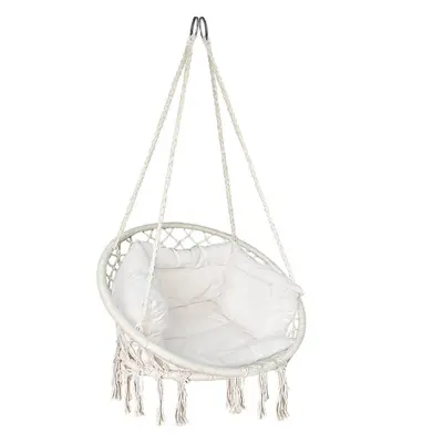 VOUNOT Hanging Chair with Cushion, Macrame Hammock Swing Chair for Bedroom, Balcony, Patio, Gard