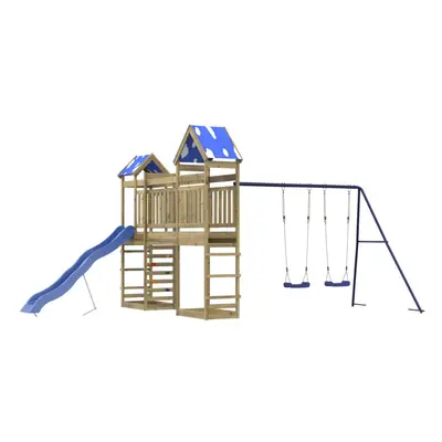 (solid impregnated wood) vidaXL Outdoor Playset Garden Playhouse Playground Equipment Solid Wood