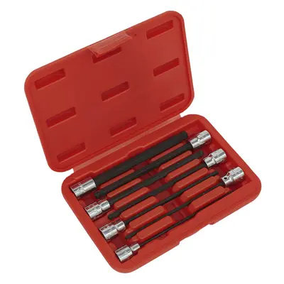 7pc Ball End Hex Socket Bit Set 3/8" Square Drive 3mm to 10mm - 150mm Long Shaft