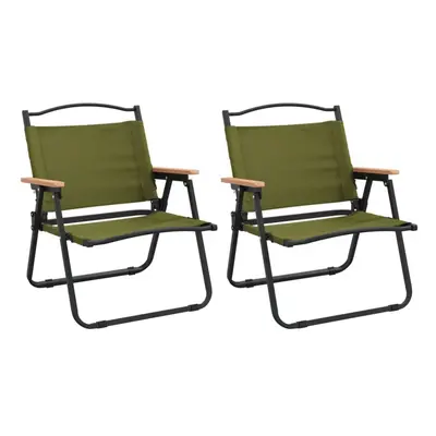 (green, x x cm) vidaXL 2x Camping Chairs Oxford Fabric Multi Colours 54x43x59 cm/54x55x78 cm