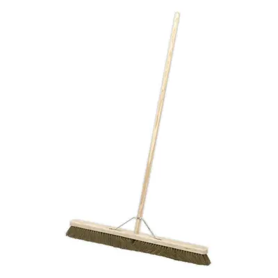 900mm Extra Wide Soft Bristled Broom - Wooden Handle - Metal Support Beam