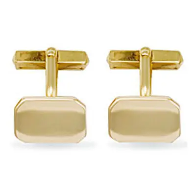 Jewelco London Men's Solid 9ct Yellow Gold Heavyweight Rectangular Swivel Back Cufflinks - JCL00