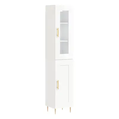 vidaXL Highboard Sideboard Cupboard Cabinet High Gloss White Engineered Wood