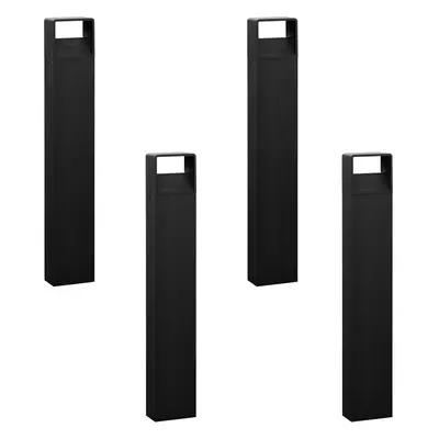 4 PACK IP44 Outdoor Bollard Light Anthracite Aluminium 6W LED Tall Lamp Post