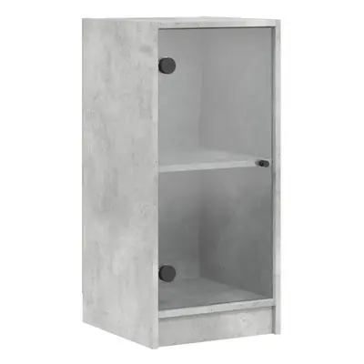 (concrete grey) vidaXL Side Cabinet with Glass Doors Hall Storage Cabinet Cupboard Sonoma Oak