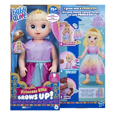 Baby Alive Princess Ellie grows Up Interactive Baby Doll with Accessories, Talking Baby Dolls, T