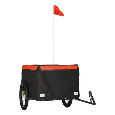 (orange, x x cm) vidaXL Bike Cargo Trailer Bike Carriage Bicycle Wagon Trailer with Flag Iron