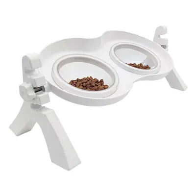 (Dual) Cat Food Bowls Double Raised - Cat Feeding Bowl Double Dishes Pet Water Feeder Raised wit