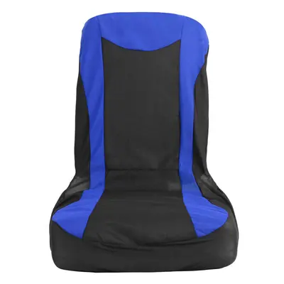 (Blue) 8Pcs Polyester Fabric Car Seat Cover Full Set Cushion Protector for Five Seats Car