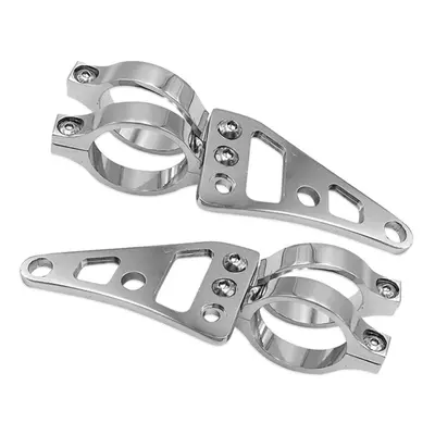 (Silver) 39mm-41mm Motorcycle Headlight Mounting Bracket Adjuster Universal Fork Mount Clamp Hea