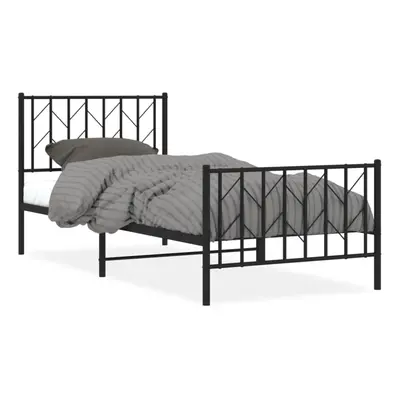 (black, x cm/ with headboard & footboard) vidaXL Metal Bed Frame with Headboard Mattress Foundat