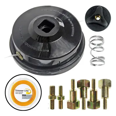 UNIVERSAL Dual Line Manual Feed Head with Bolts + 90m Refill for Strimmer/Trimmer/Brushcutter