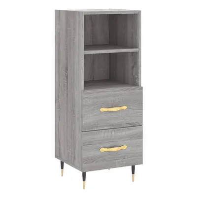 (grey sonoma) vidaXL Sideboard Storage Cabinet Cupboard High Gloss White Engineered Wood