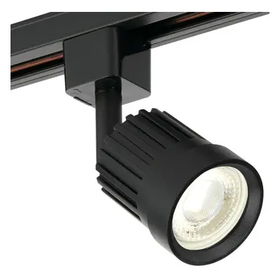 Adjustable Ceiling Track Spotlight Matt Black Round 10W Cool White LED Downlight