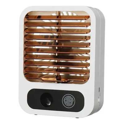 (White) Gears Mini Spray Humidification Fan Portable Summer Handheld/Desktop Fan Cooler Humidifi