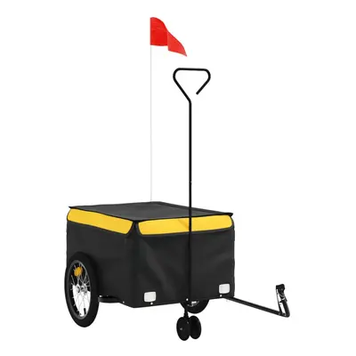 (yellow, 62.5 x x cm) vidaXL Bike Cargo Trailer Bike Carriage Bicycle Wagon Trailer with Flag Ir