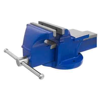 Bench Mountable Fixed Base Vice - 150mm Jaw Opening - Cast Iron - Built In Anvil