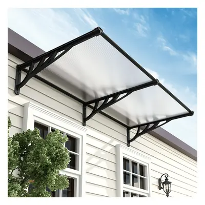 Black Straight Door Canopy Awning Shade Shelter, 190x90x28CM