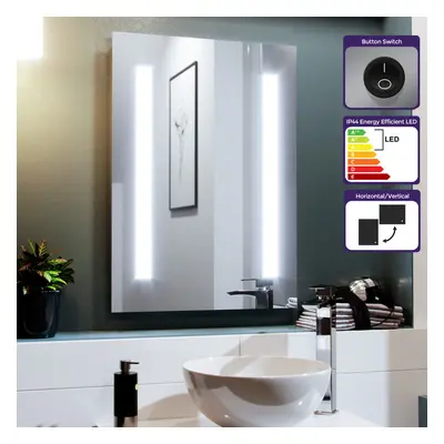 Nes Home Bathroom LED Mirror Battery Powered Button Switch x 700mm