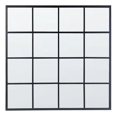 Metal Window Wall Mirror x cm Black BLESLE