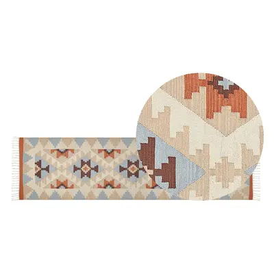 Cotton Kilim Runner Rug x cm Multicolour DILIJAN