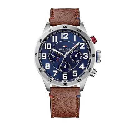 Tommy Hilfiger Men's Stainless Steel Watch with Brown Leather Band UK