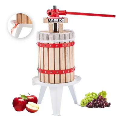 AREBOS Fruit Press 6L Mash Press Wine Press Apple Press Fruit Press Fruit Mill