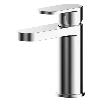 Modern Round Mono Basin Mixer Tap & Push Button Waste - Chrome