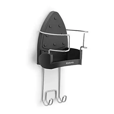 Brabantia Wall-Mounted Iron Rest and Hanging Ironing Board Holder - Cool Gray, 385742, Black