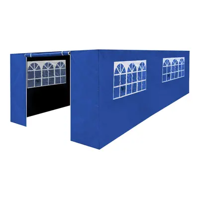 Premium Gazebo/Marquee Side Walls/Doors/Windows, Fits x 6m Models - Blue - DG155