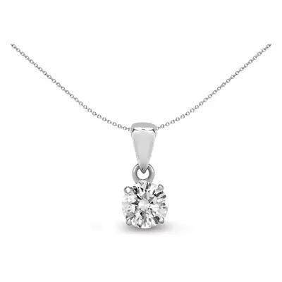 Jewelco London Ladies Solid 18ct White Gold Claw Set Round G SI1 0.15ct Diamond Solitaire Charm 