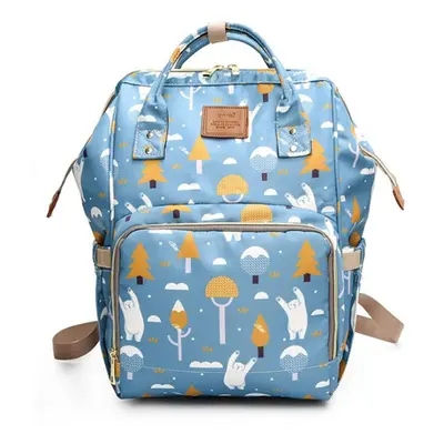 (Blue) 22L Waterproof Nappy Diaper Baby Change Mum Maternity Backpack Women Travel Bag Tote