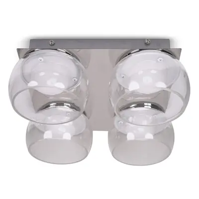 (Chrome) Alissa IP44 Bathroom Integrated LED Way Clear Shade Ceiling Light