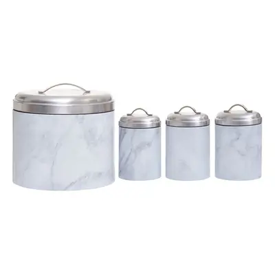 Premier Housewares 4pc White Marble Effect Storage Set