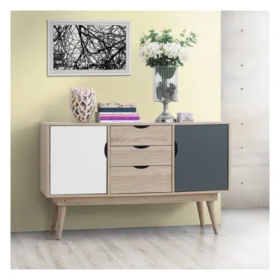 Alford Sideboard Doors Drawers Storage Cabinet Cupboard Oak Grey