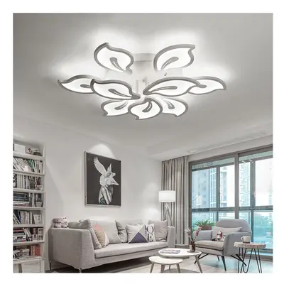 (9 Head, Cool White) Modern LED Ceiling Light Flower Shape Chandelier Lamp