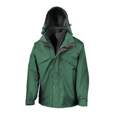 (XL, Bottle Green/Black) Result Mens Zip And Clip Waterproof in Jacket