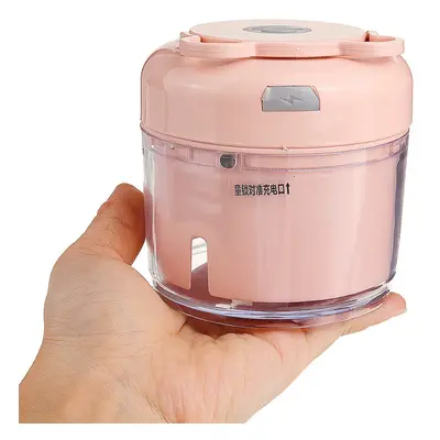 (Pink) Electric Meat Garlic Grinder Wireless Mini Food Chopper Mincer Mixer USB Charging for Kit